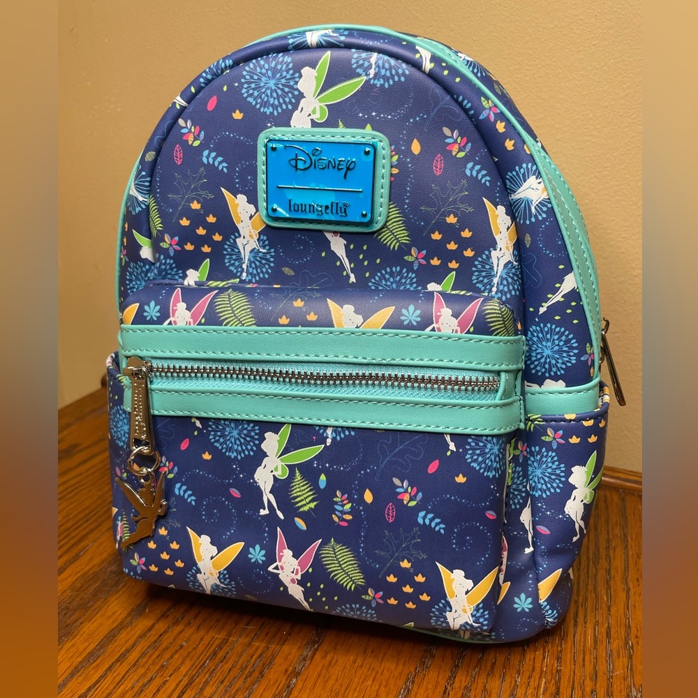 Loungefly Disney Teal Tinkerbell Mini Backpack